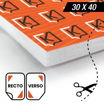 Carton Plume Imprimé - 5 et 10 mm - 30 x 40 cm